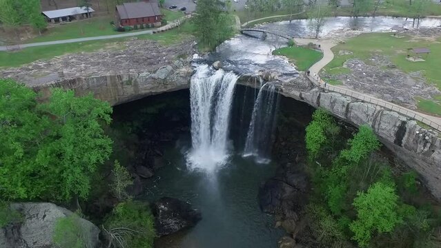Noccalula Falls Park and Campgrounds in Alabama, Gadsden. Beautiful Landscape. Drone