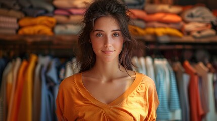 Fototapeta na wymiar woman in a clothing store