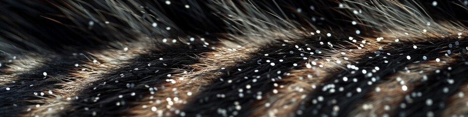 Close-up of a zebra with light particles