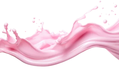 Foto op Aluminium Splash of pink milky liquid similar to smoothie, yogurt or cream, cut out © Yeti Studio