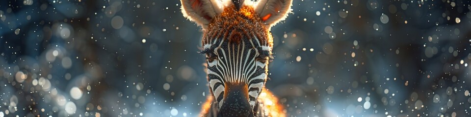  zebra with light particles