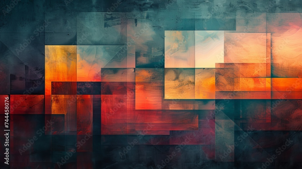 Aufkleber discover the infinite possibilities of geometric abstraction, where simple shapes and bold textures 