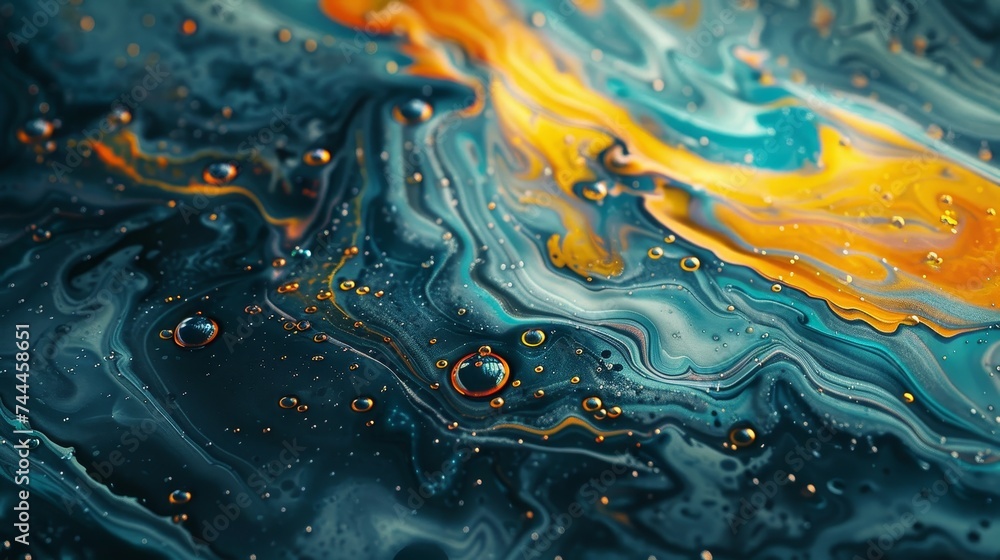 Poster experience the visual poetry of fluid art, where abstract textures and vibrant colors blend to creat