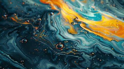 Experience the visual poetry of fluid art, where abstract textures and vibrant colors blend to create a dynamic canvas - obrazy, fototapety, plakaty