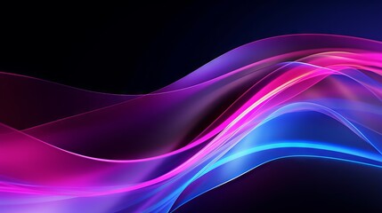 Futuristic Neon Lights Abstract: Vibrant Pink, Purple, and Blue Wave Patterns - Data Transfer Concept - Dynamic Wallpaper