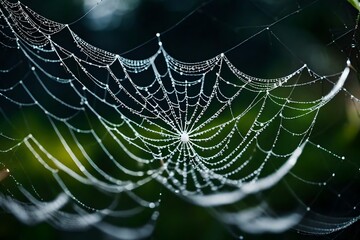 spider web with dew drops