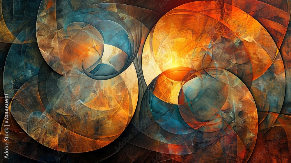 Aufkleber visualize a digital canvas where geometric patterns and abstract textures come alive, crafting a mes