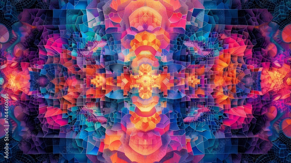 Aufkleber visualize a digital canvas where geometric patterns and abstract textures come alive, crafting a mes