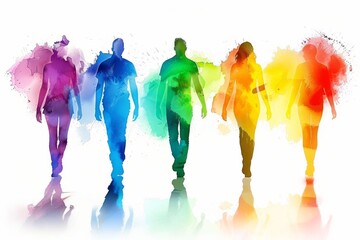 LGBTQ Pride self growth. Rainbow advocacy colorful desert diversity Flag. Gradient motley colored different LGBT rights parade festival constitutional rights diverse gender illustration