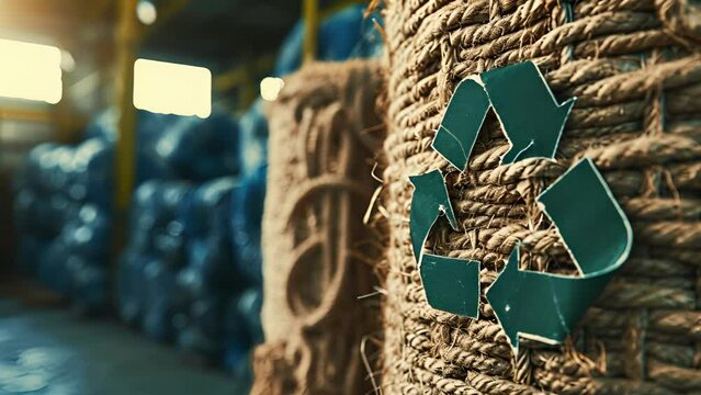 A closeup shot of a finished product with a label stating the percentage of recycled materials used in its production emphasizing the commitment to sustainability and reduced