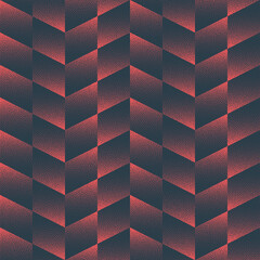 Checkered Chevron Zigzag Seamless Pattern Trend Vector Red Abstract Background. Geometric Chequered Half Tone Art Illustration for Textile. Endless Graphical Abstraction Wallpaper Dotwork Texture