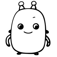 Obraz premium simple cute creatures doodles vector animal cartoon hand drawn art toy outline funny alien