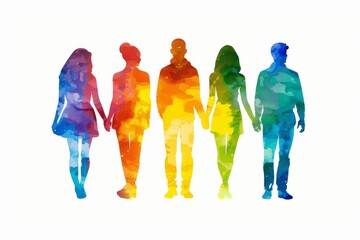 Fototapeta premium LGBTQ Pride homoromantic. Rainbow diversity colorful winning diversity Flag. Gradient motley colored tranquility LGBT rights parade festival personal liberty diverse gender illustration
