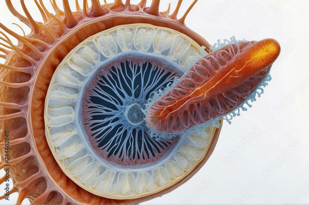 Poster a close up microscope cells. generative ai.