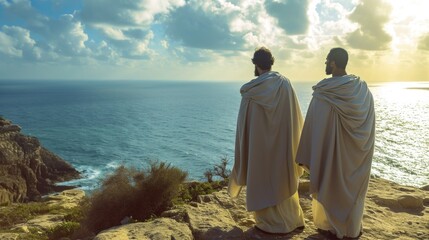 A divine moment: Jesus blesses a believer kneeling before Him, radiating compassion and spiritual grace in a profound encounter.