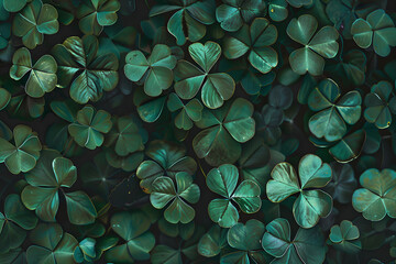 Clover pattern. Spring and Saint Patrick's Day concept. Template for design, advertisement or poster.