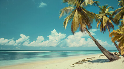 Palm trees in Caribbean tropical.