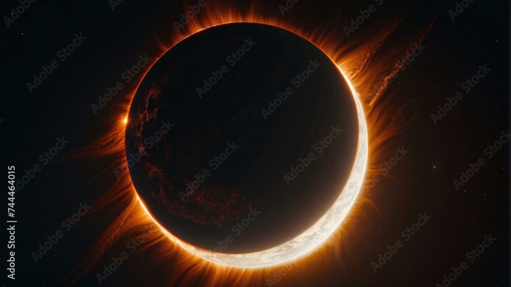 Aufkleber eclipse through a telescope. generative ai.