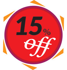special offer 15 percent discount vector logo