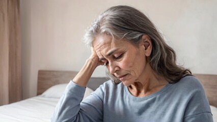 Solace in Silence: Elderly Woman Contemplating with Anxiety