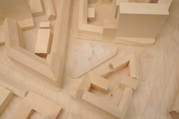 wooden board architectural model