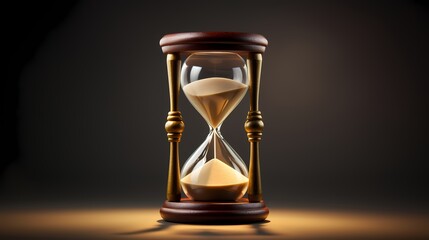 A classic hourglass on a plain background, symbolizing the passage of time.