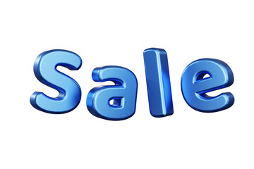 Sale 3D Text Blue color Isolated Transparent PNG
