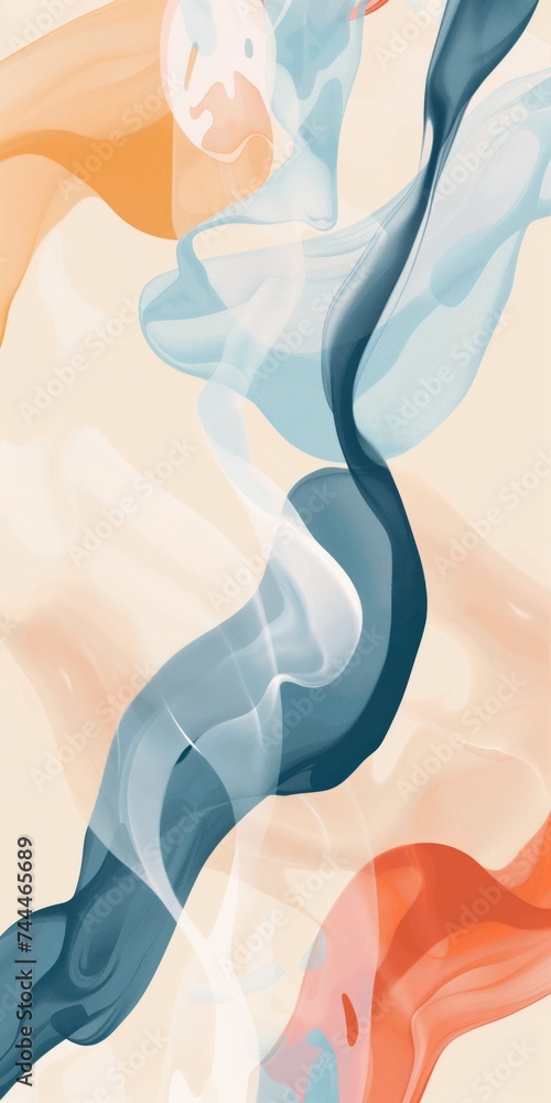 Poster abstract liquid background layout with smooth mixing of pastel colors.