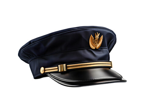 Navy Captain Hat Isolated on Transparent Background. Navy Cap