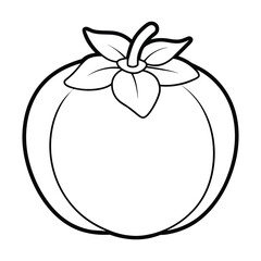 Vector of persimmon coloring pages for kids