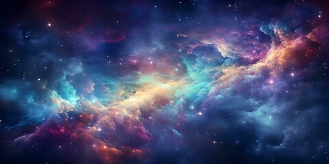 Captivating Image of Earth Surrounded by Colorful Galaxy Nebula in Space. Concept Space Photography, Earth's Beauty, Colorful Nebula, Galaxy Exploration, Celestial Images
