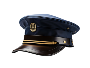 Navy Captain Hat Isolated on Transparent Background. Navy Cap
