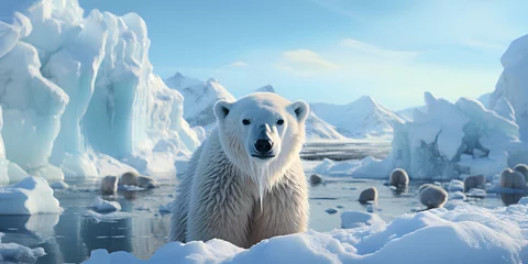 Kussenhoes Polar Bear Relaxing on Ice © Resdika