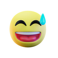 3D render Phew emoji 3D illustration