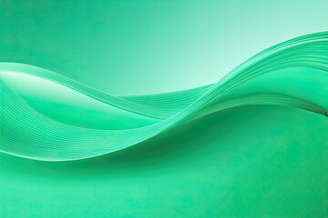 Naklejka premium Mint Green Wave Abstract Background