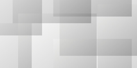 Abstract white and gray background design with layers of textured white transparent material in triangle and squares shapes. White color technology concept geometric line vector background.