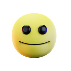 3D render Ironic smile emoji 3D illustration
