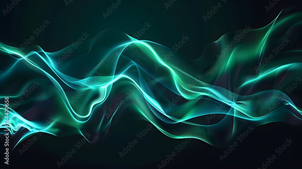 Poster blue wave abstract: a luminous blend of energy and motion, featuring captivating lines and futuristi
