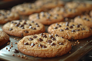 Chocolate Chip Cookies on Baking Sheet Ready for Baking