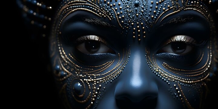 Closeup shot of a womans face covered in intricate dotted design. Concept Portrait Photography, Body Art, Intricate Designs, Closeup Shots, Creative Portraits