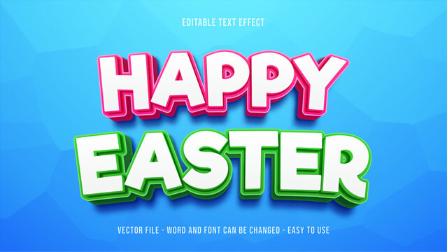 Happy easter editable text effect