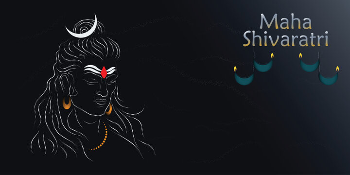 Maha shivratri festival dots vector design background.