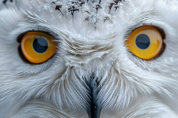 Close Up of an Owl With Yellow Eyes