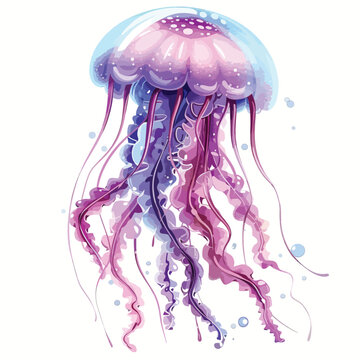 Beautiful image with cute watercolor underwater