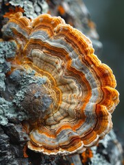Obraz premium Close Up of a Mushroom Growing on a Tree