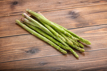 Raw green uncooked asparagus sprout