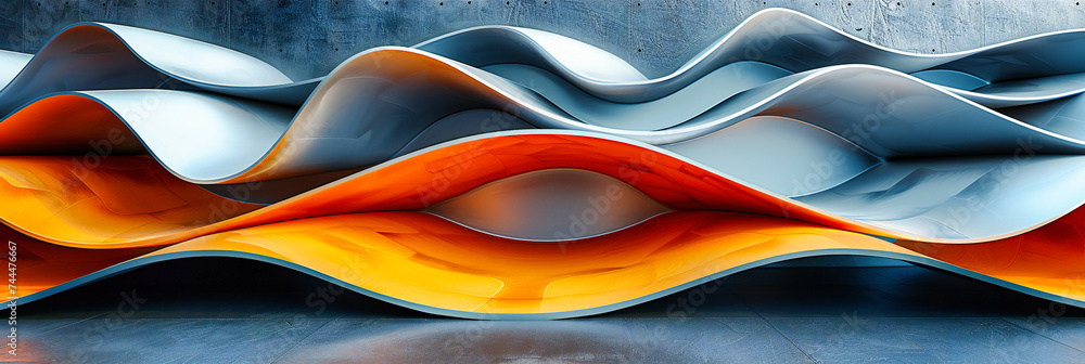 Poster dynamic waves of color and design, where abstract art meets modern technology in a vibrant display o