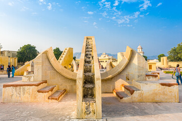 An ancient astronomical observatory, Jantar Mantar, Jaipur, Rajasthan, India, Asia, Asian, South...