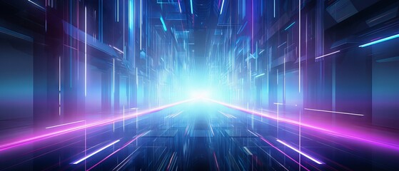 Futuristic Abstract Background of Ultra-Modern Technology with Dynamic Patterns and Shimmering Hues