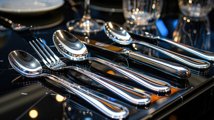 Stainless Steel Cutlery Set with Smooth and Curved Design